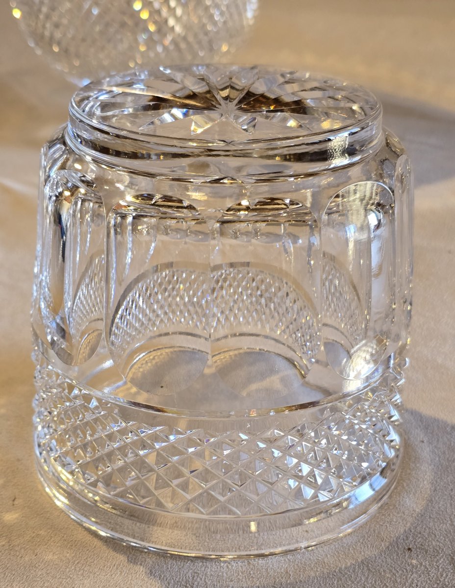 petit seau à glace ancien en cristal taillé-photo-2