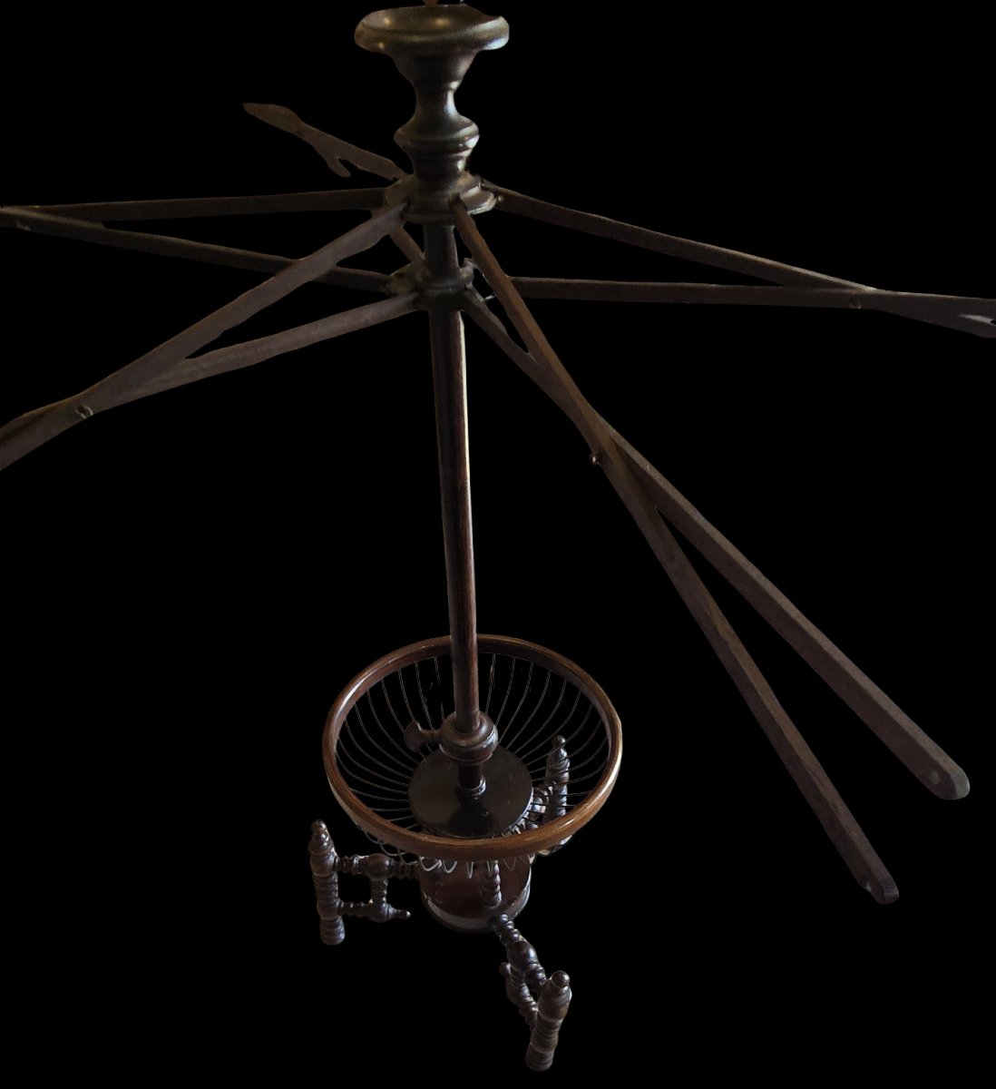Antique Spindle For Skeins, Made Of Turned Wood, Second Half Of The 19th Century-photo-2