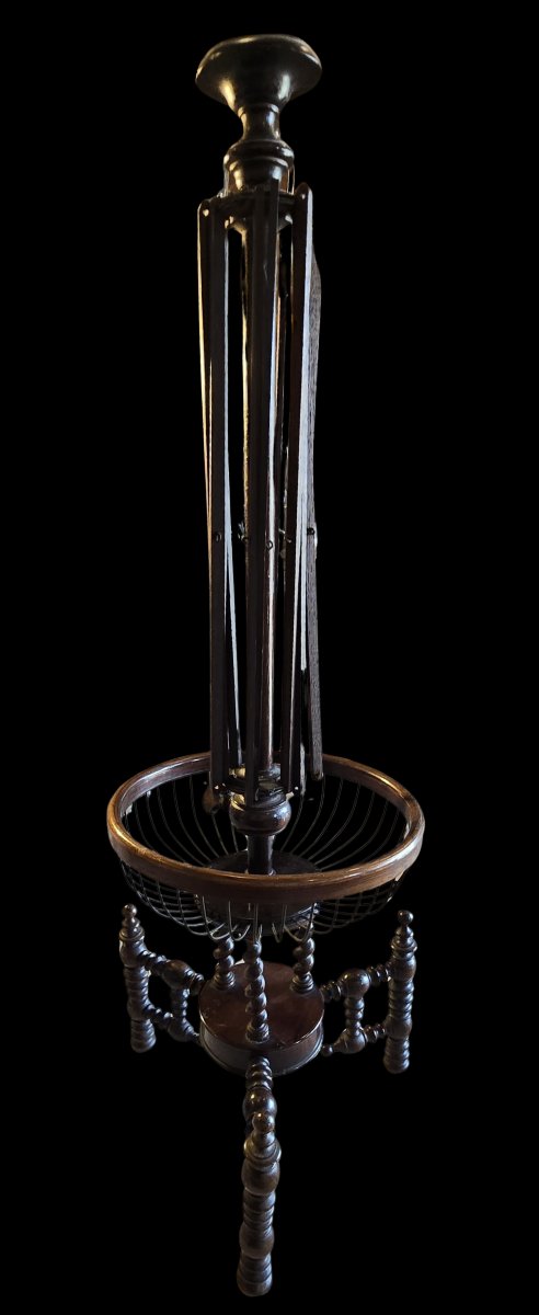 Antique Spindle For Skeins, Made Of Turned Wood, Second Half Of The 19th Century-photo-1
