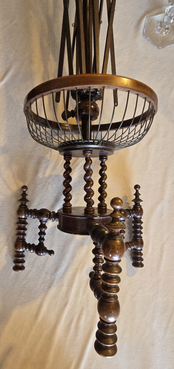 Antique Spindle For Skeins, Made Of Turned Wood, Second Half Of The 19th Century-photo-3