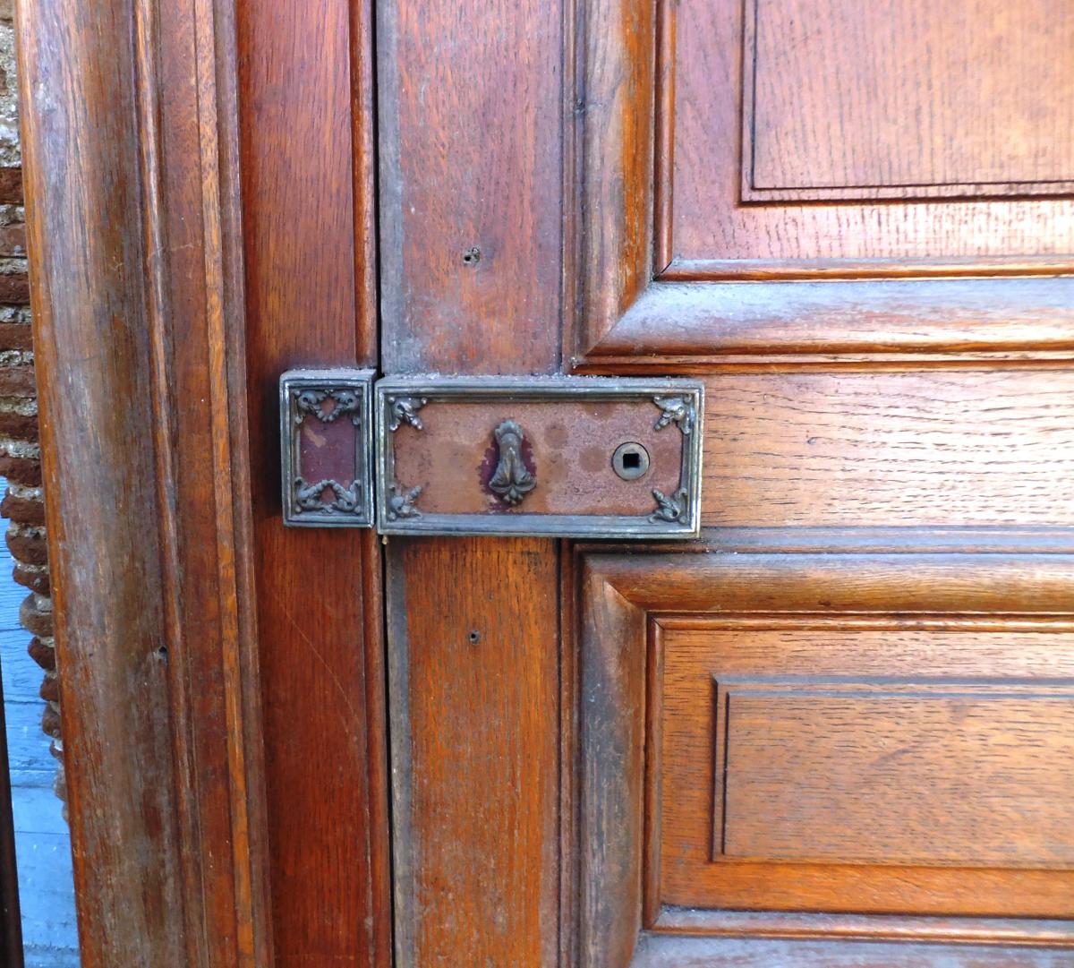 Pair Of Early XXs Solid Oak Doors High Quality-photo-2