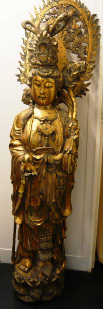 Great Guanin In Golden Wood Height 140cm