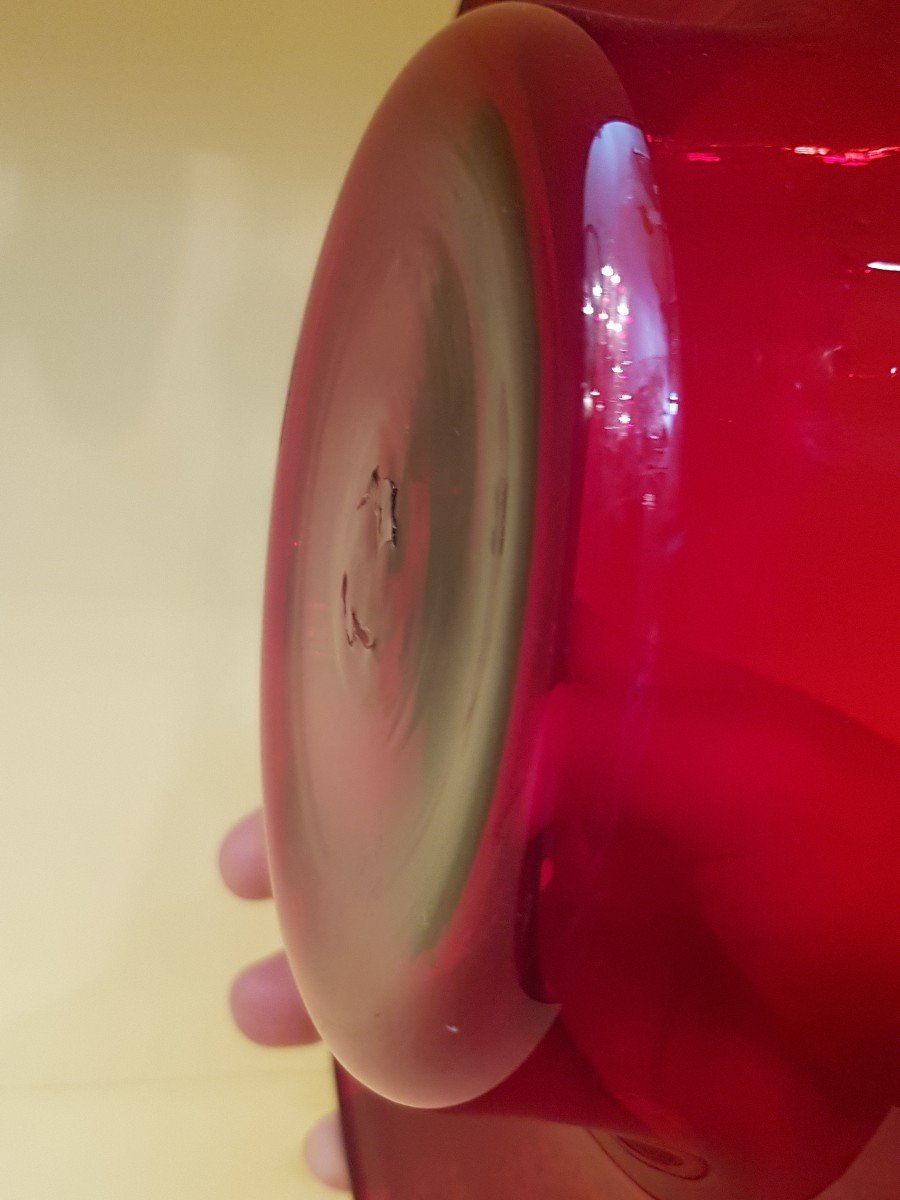 Red Murano Blown Glass Cup Early XX Century-photo-4