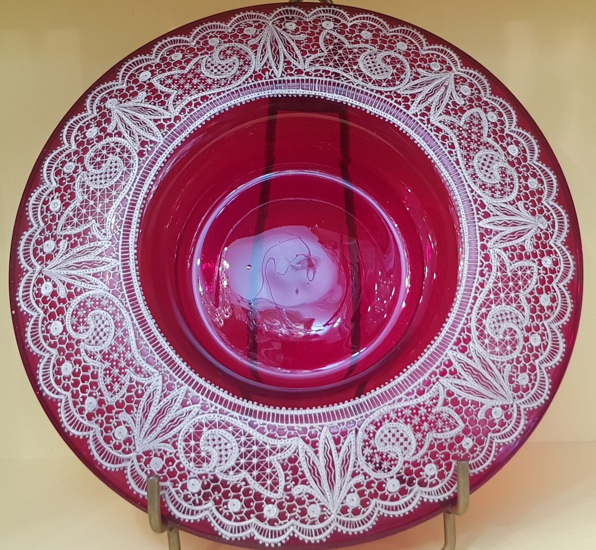 Coupe En Verre Soufflé Rouge Murano Début  XX S