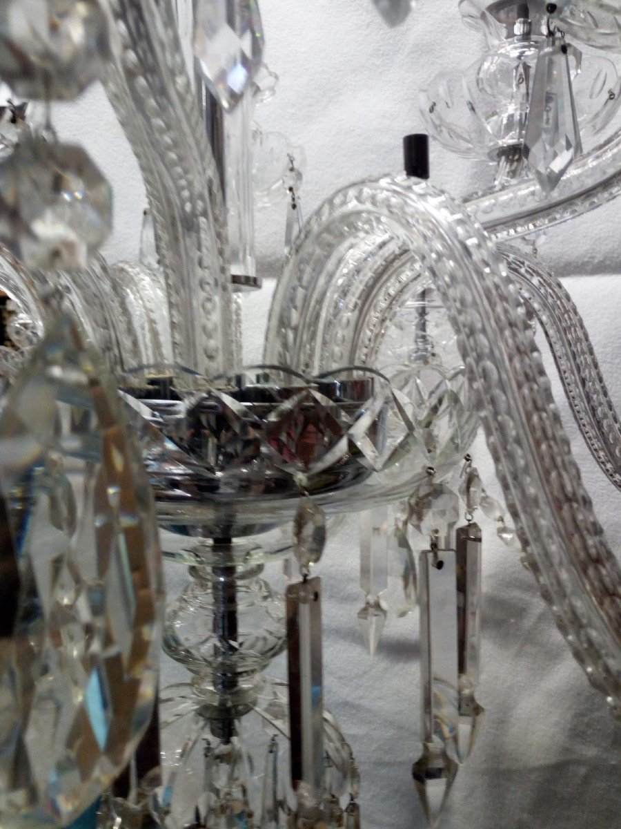 Ancien Lustre En Cristal De Bohême 12 Bras-photo-7
