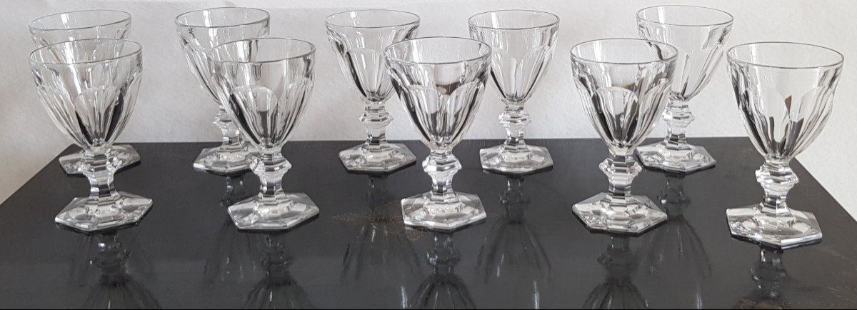 Old Cut Crystal Glasses Harcourt Model H 15.5 Cm