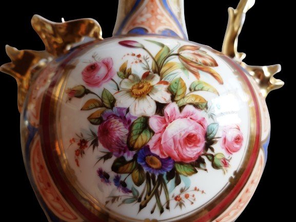 Pair Of Louis Philippe Porcelain Vases H 32 Cm-photo-1