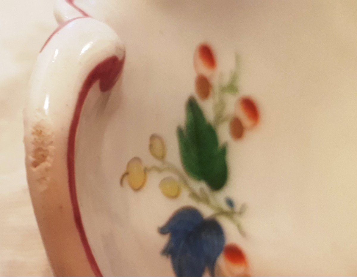Ginori Doccia Hard Porcelain Shape Piece End XVIII S Tulipano Decor 25 X17 Cm-photo-6