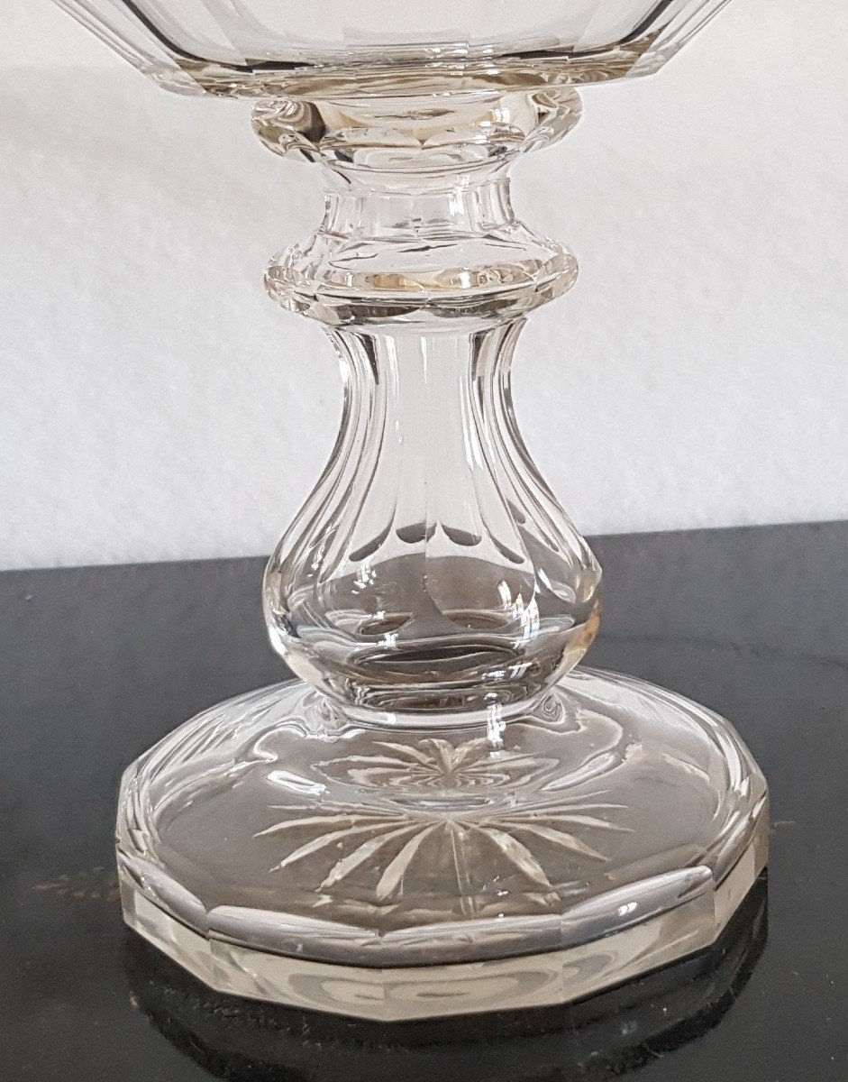 Large Cup On Foot In Cut Crystal XIXs Diam 27 Cm-photo-2