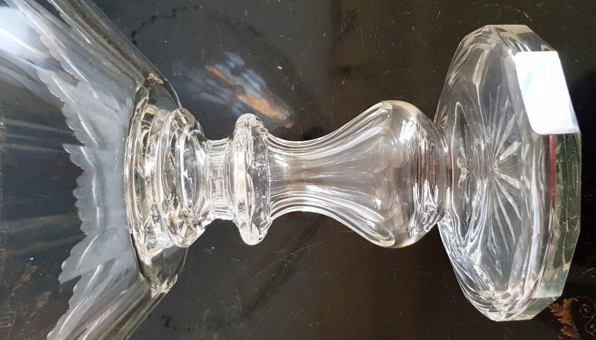 Large Cup On Foot In Cut Crystal XIXs Diam 27 Cm-photo-4