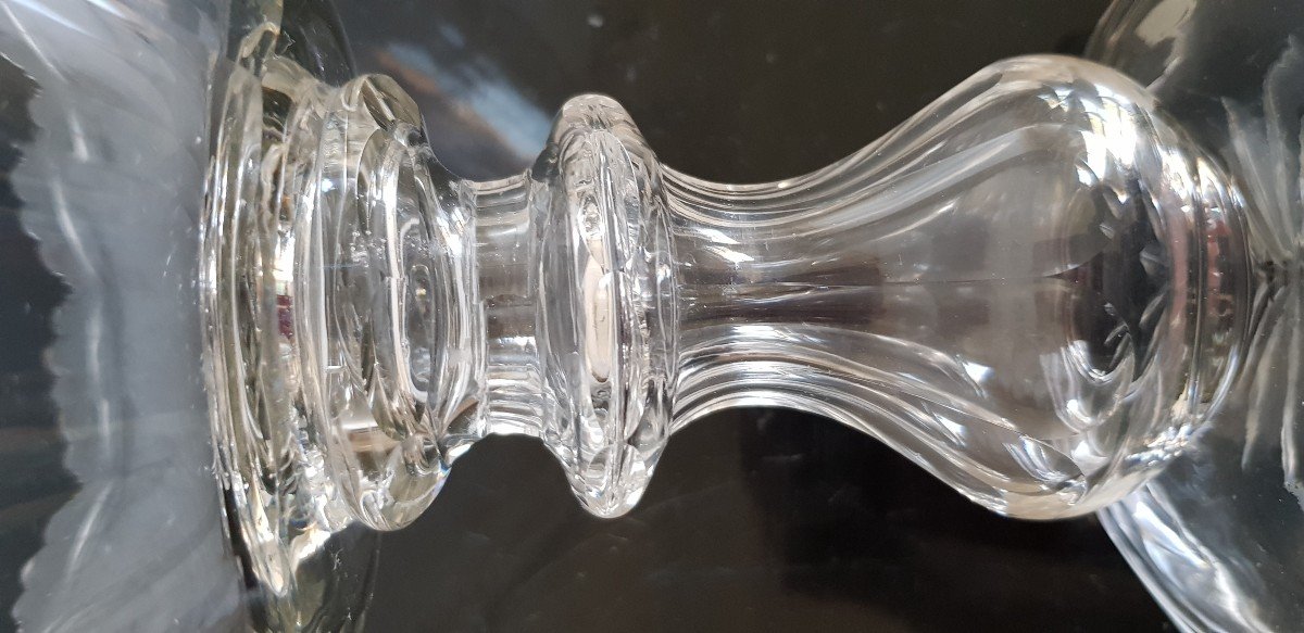 Grande Coupe Sur Pied En Cristal Taillé XIXs  Diam 27 Cm-photo-1