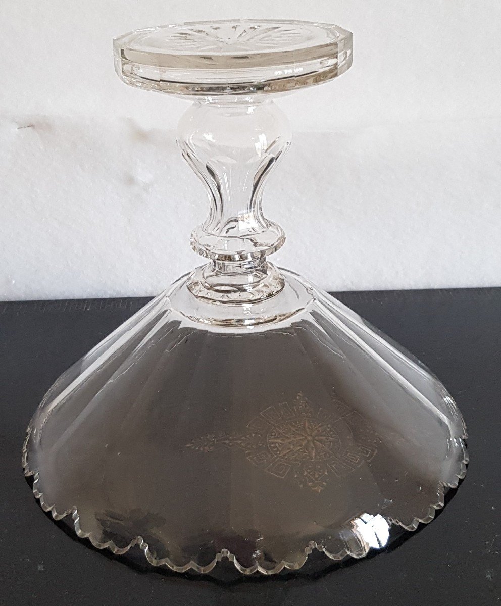 Large Cup On Foot In Cut Crystal XIXs Diam 27 Cm-photo-2