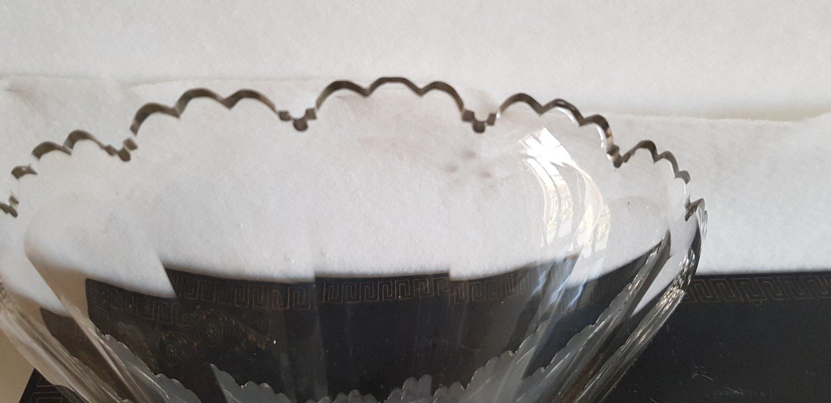 Large Cup On Foot In Cut Crystal XIXs Diam 27 Cm-photo-4