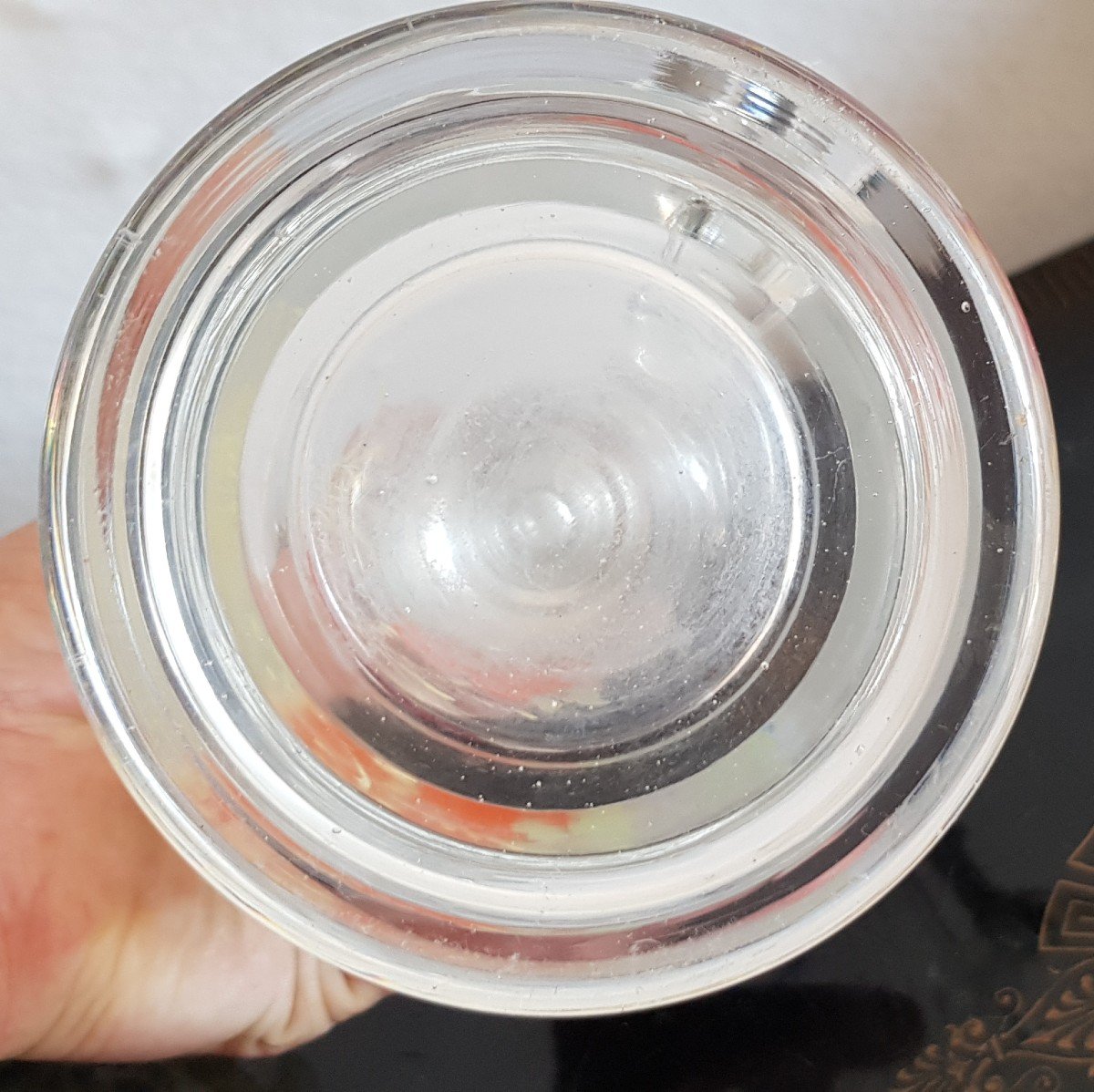 Ancienne chope  Allemande  Souvenir d'Allemagne Zum Andenken En Verre  émaillé Couvercle étain-photo-3