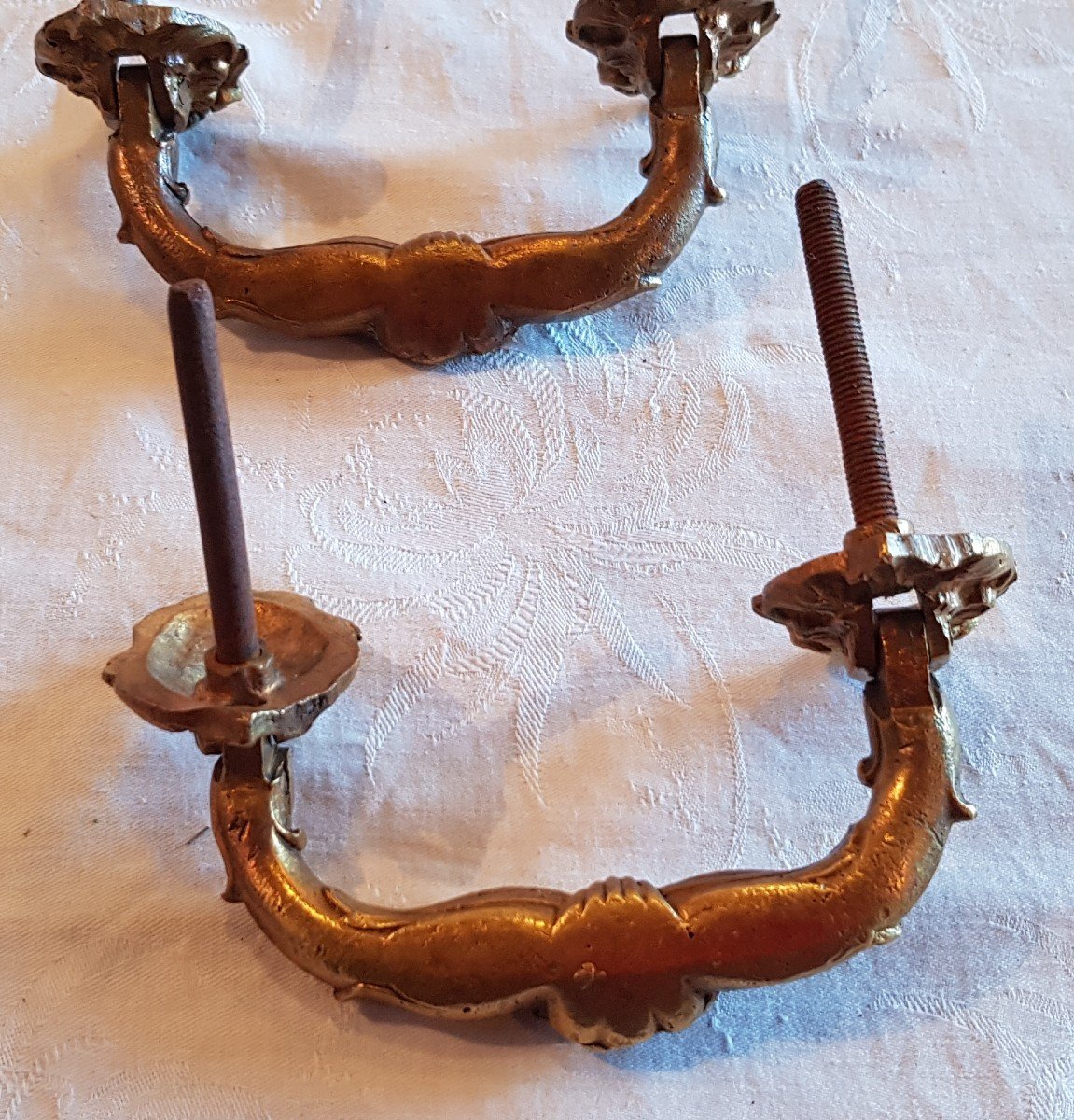 Pair Of Old Bronze Handles-photo-1