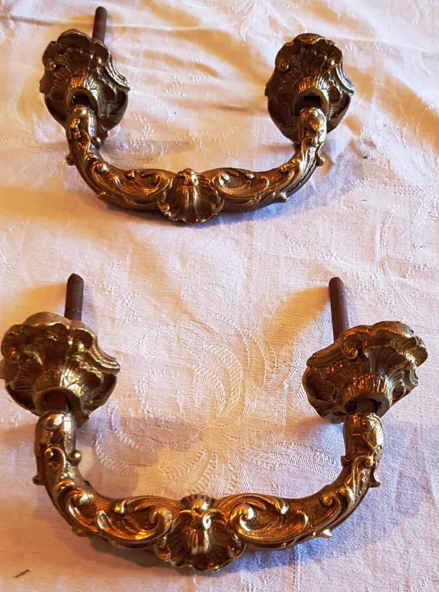 Pair Of Old Bronze Handles