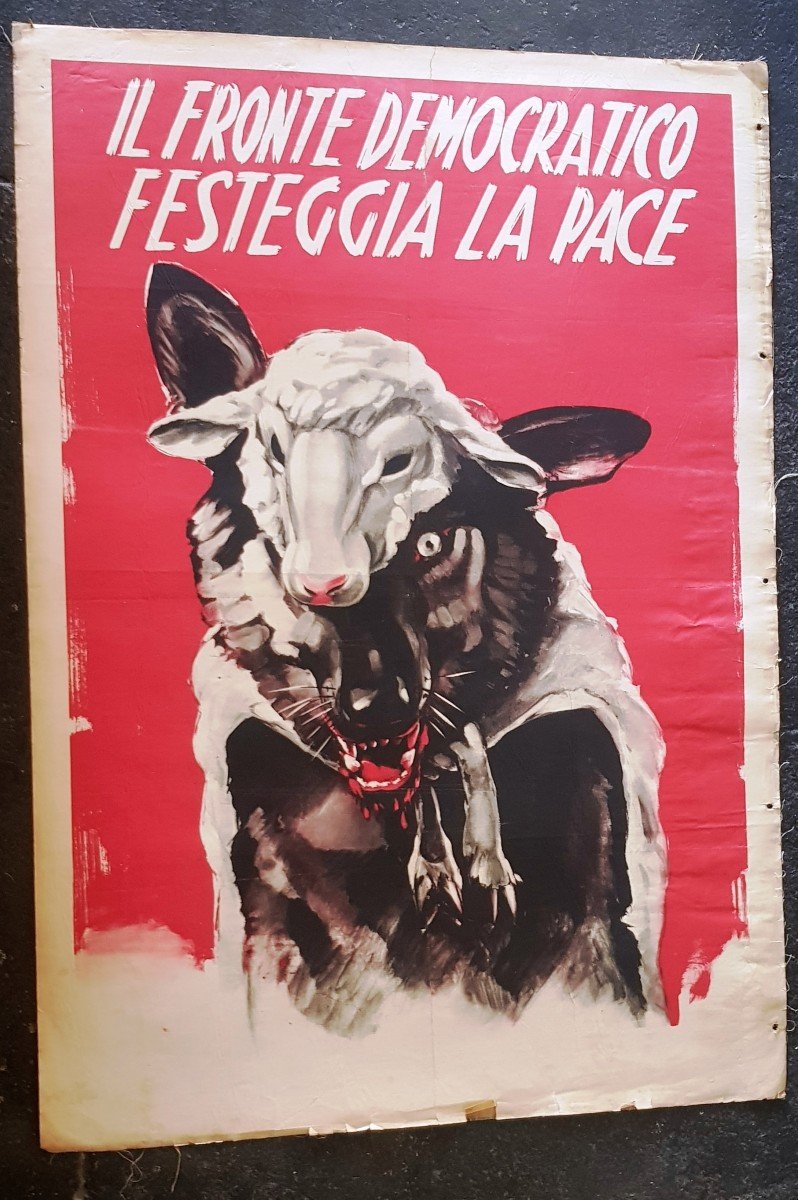 Deux Affiches 70x96 Cm Propagande électorale Comités Civiques Italie Avril 1948-photo-3