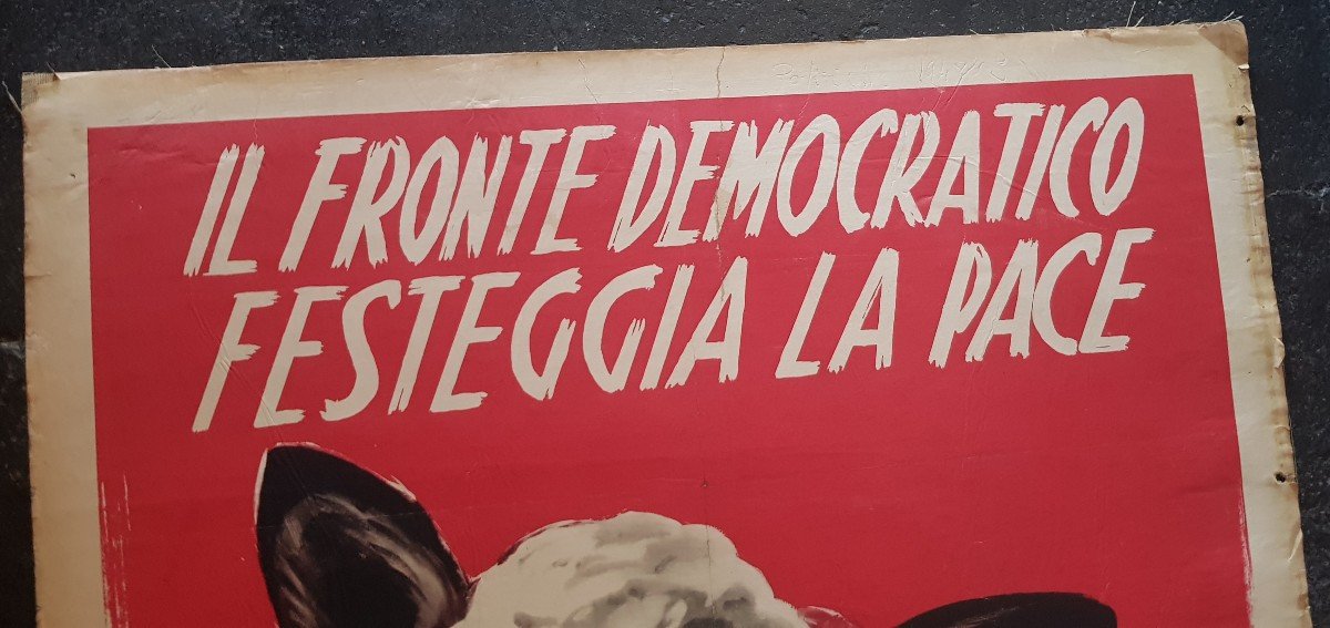 Two Posters 70x96 Cm Electoral Propaganda Civic Committees Italy April 1948-photo-5