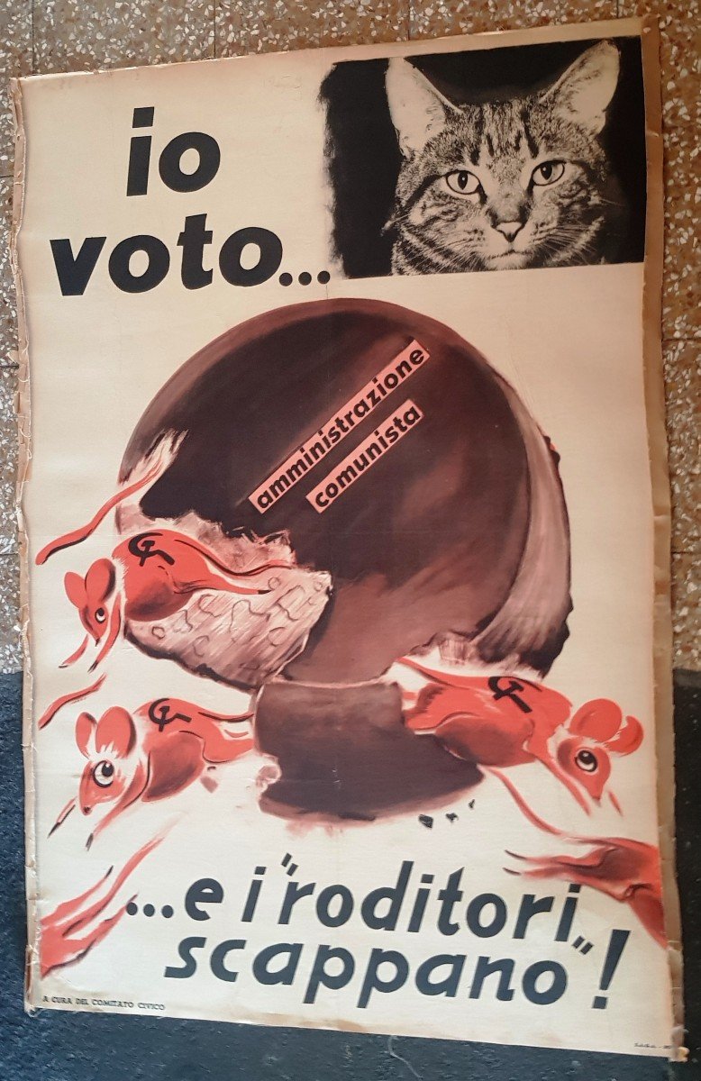 2 Posters 70x96 Cm Spes Italy Election Propaganda April 18th 1948-photo-2
