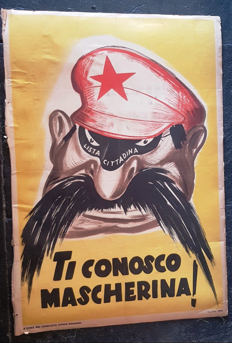 2 Anti-communist Electoral Propaganda Posters From Italy 1950s-photo-2