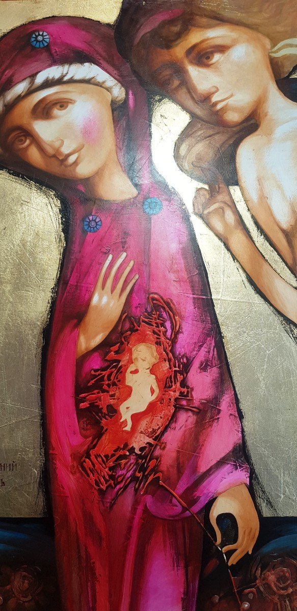 Annunciation Oil On Wood Contemporary Work Of The Artist Ukraine Natalija Derev'yanko-photo-3