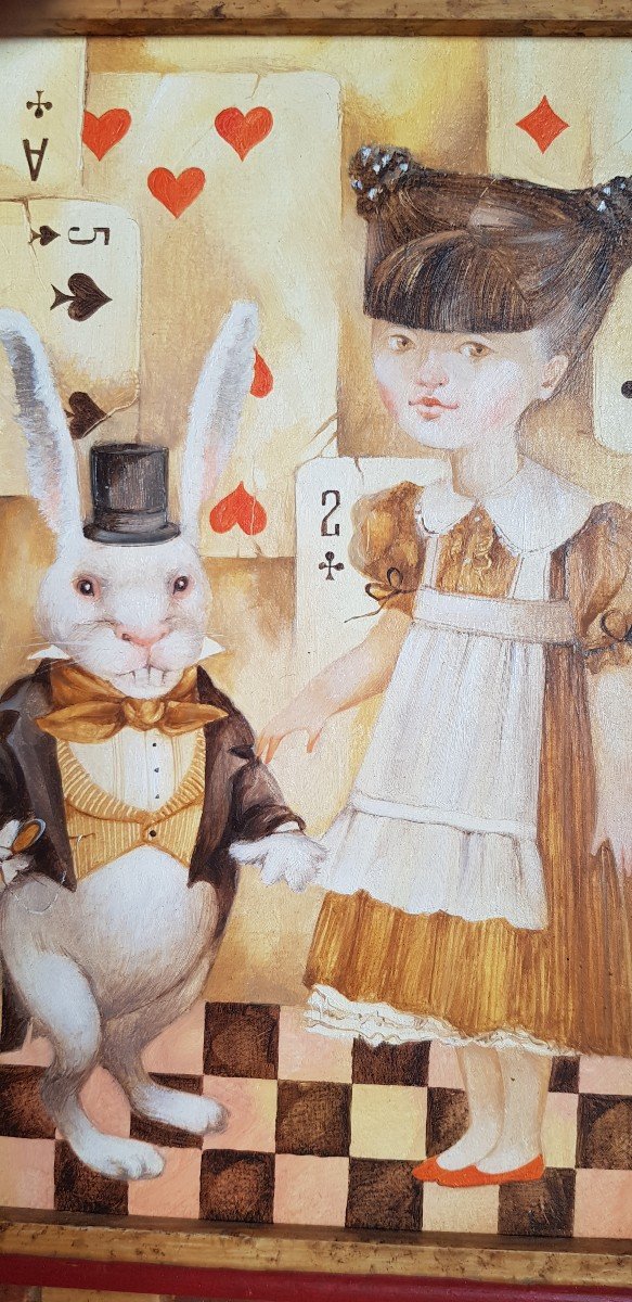 Oil On Canvas Alice Wonderland Contemporary Artwork By Natalija Derev'yanko-photo-2