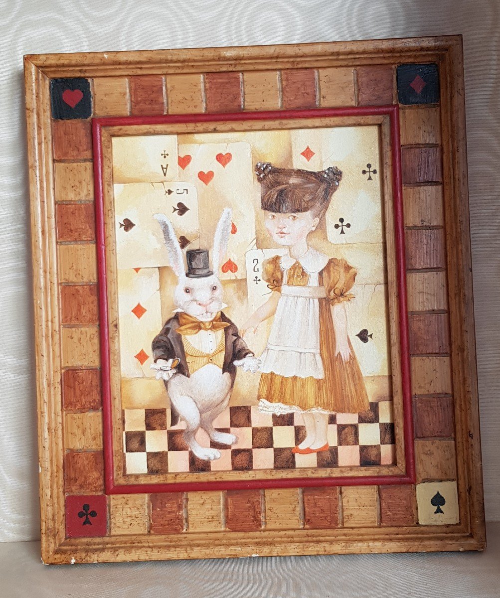 Oil On Canvas Alice Wonderland Contemporary Artwork By Natalija Derev'yanko
