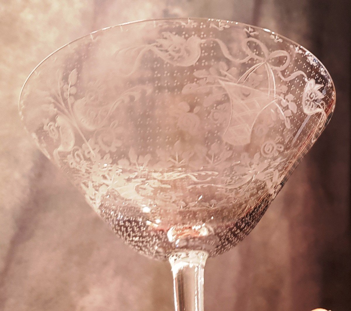 Set Of Six Crystal Champagne Glasses Rosenthal Design Ron Winblad-photo-3