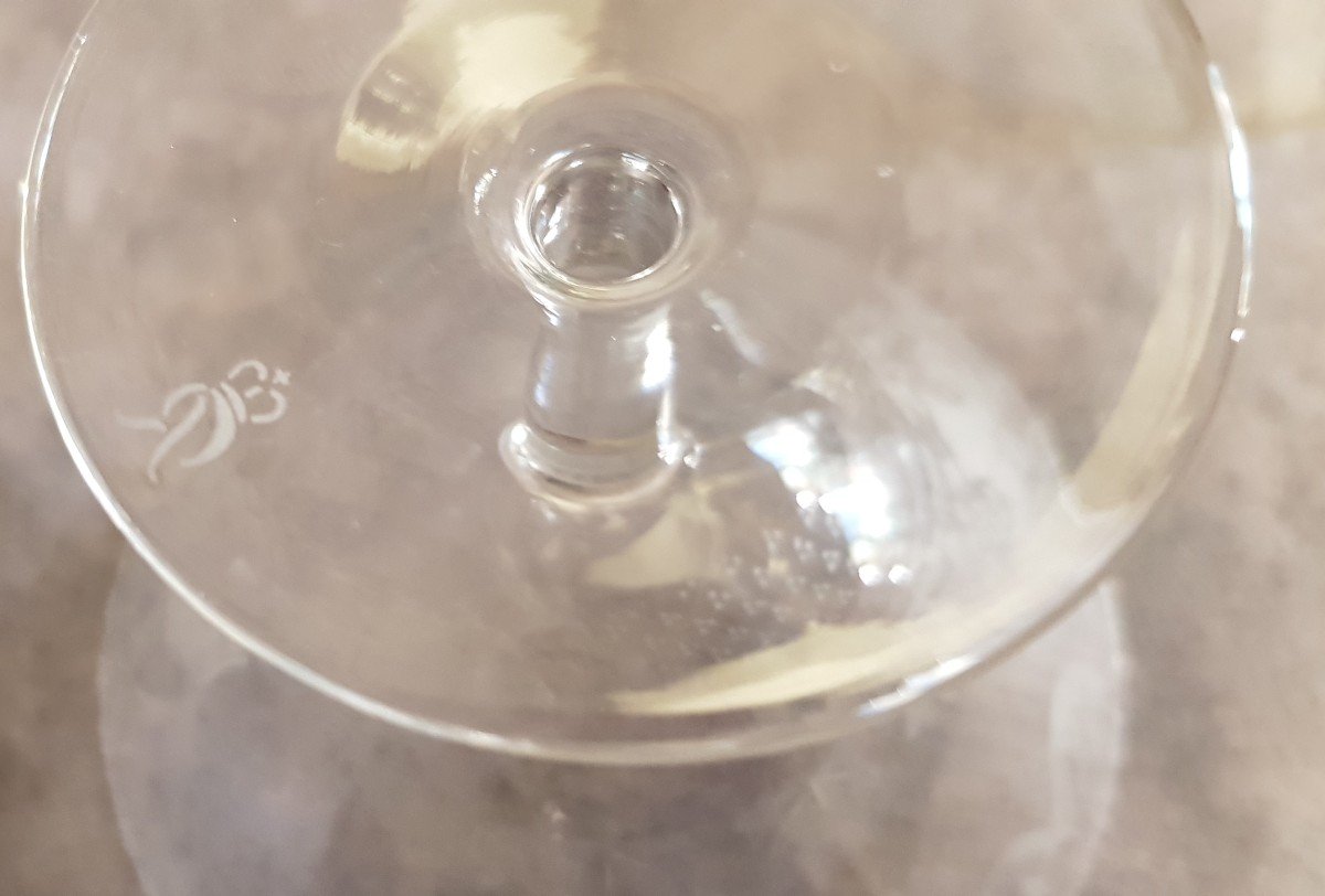 Set Of Six Crystal Champagne Glasses Rosenthal Design Ron Winblad-photo-4