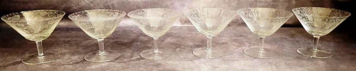Set Of Six Crystal Champagne Glasses Rosenthal Design Ron Winblad