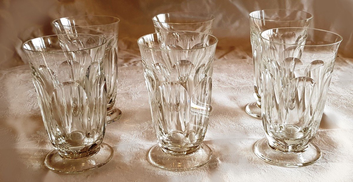  Serie 6 Verres Anciens En Cristal Moser 