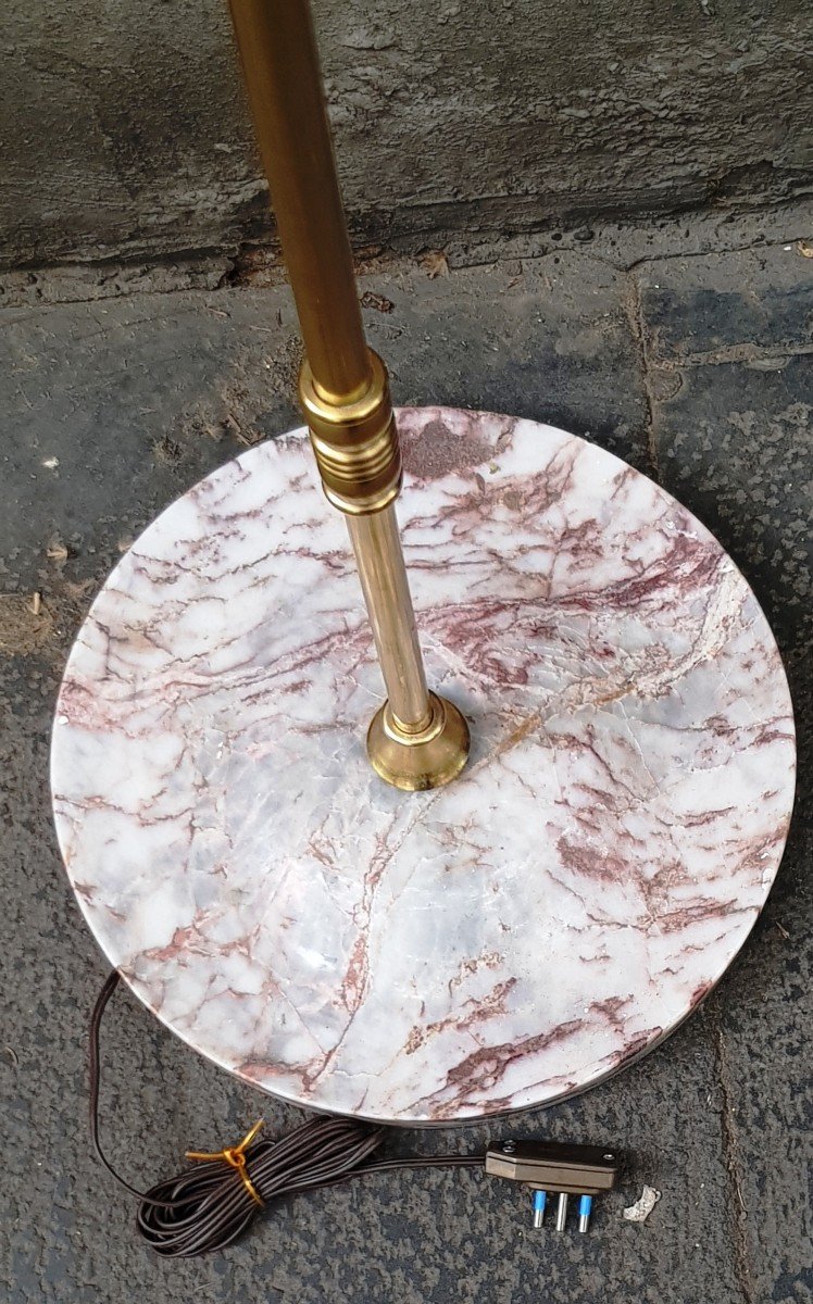 Antique Reading Lamp In Brass And Restored Marble-photo-2