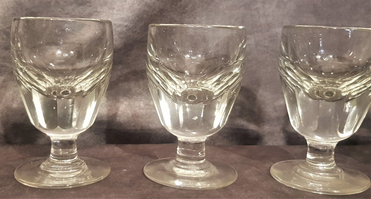 Series 6 Old Faceted Bistrot Glasses H 11.5 Cm-photo-3
