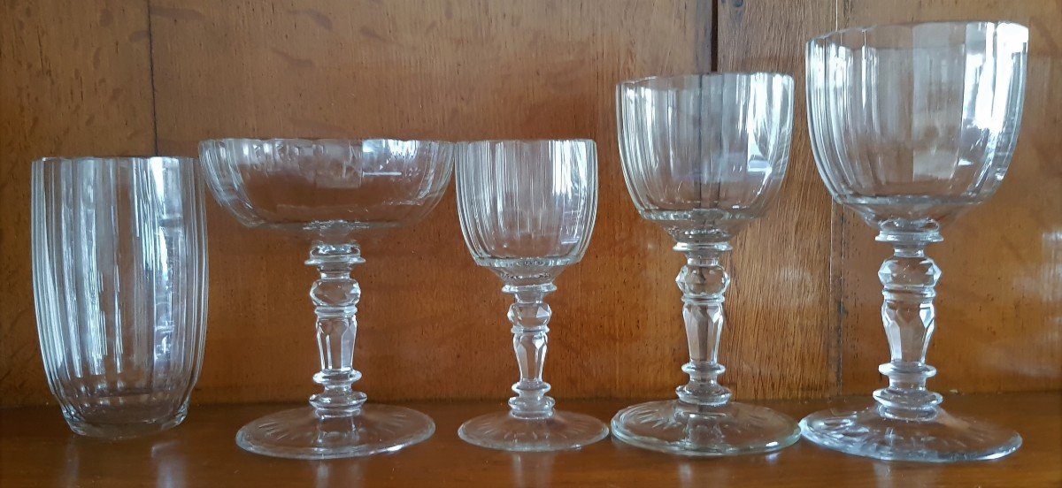 Old Service 54 Pieces Cut Crystal Glass Trinkglas Lobmeyr 54 Pieces-photo-1
