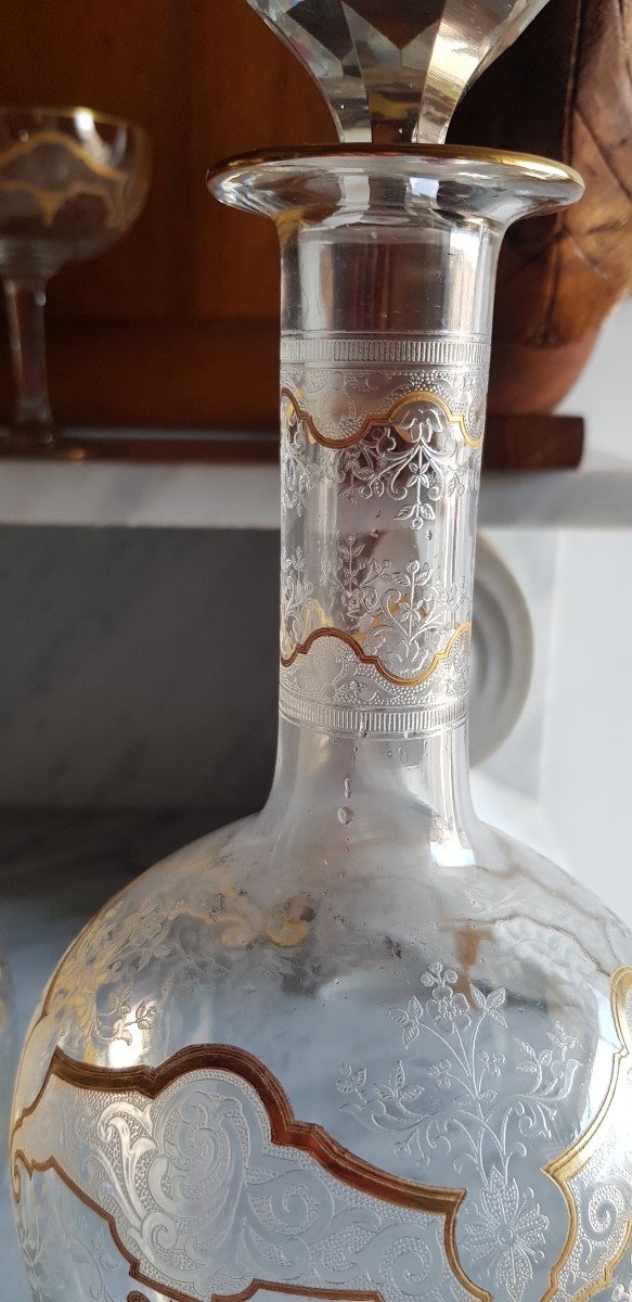 Old Glasses Service 69 Pieces Crystal Baccarat Médicis Model-photo-3