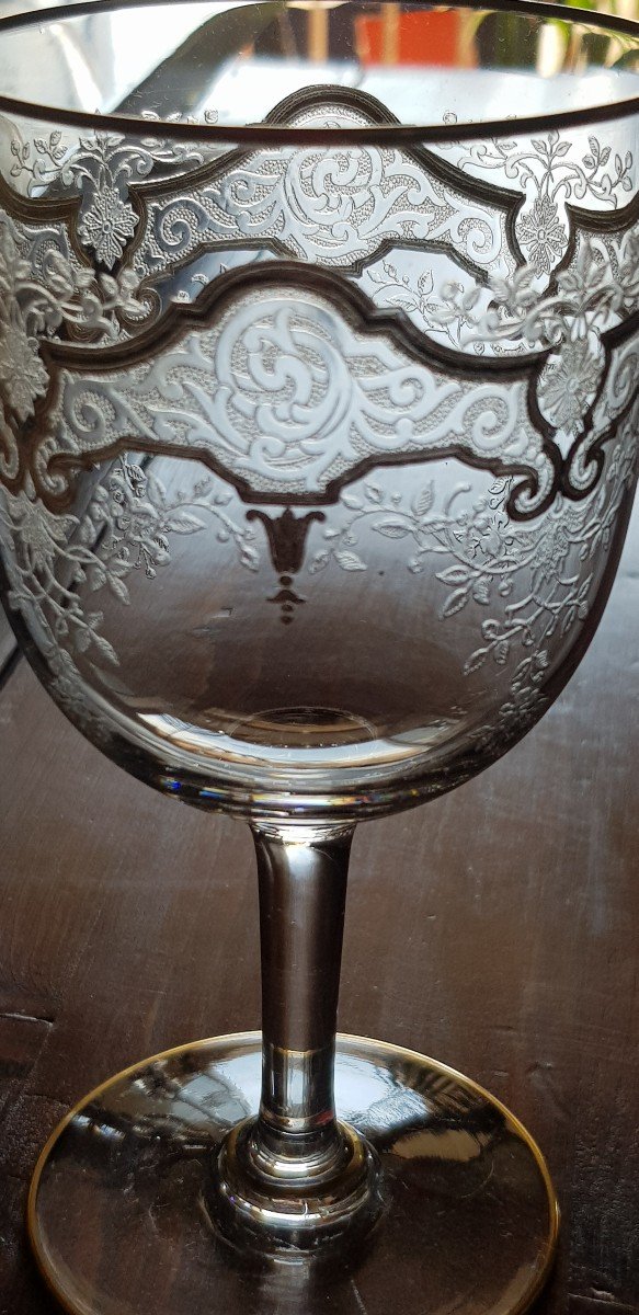 Old Glasses Service 69 Pieces Crystal Baccarat Médicis Model-photo-8