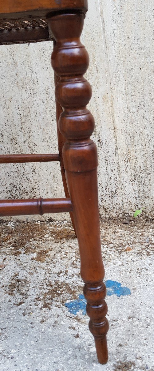 Pair Of Old Chiavarine Chairs In Turned Cherry Wood-photo-4