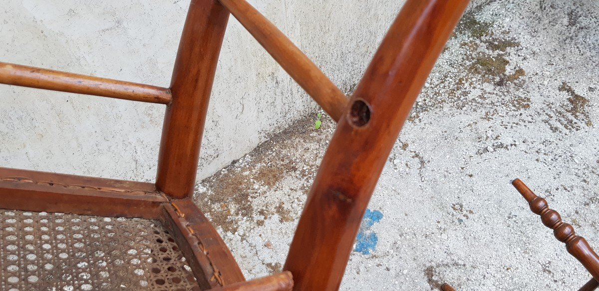 Pair Of Old Chiavarine Chairs In Turned Cherry Wood-photo-6