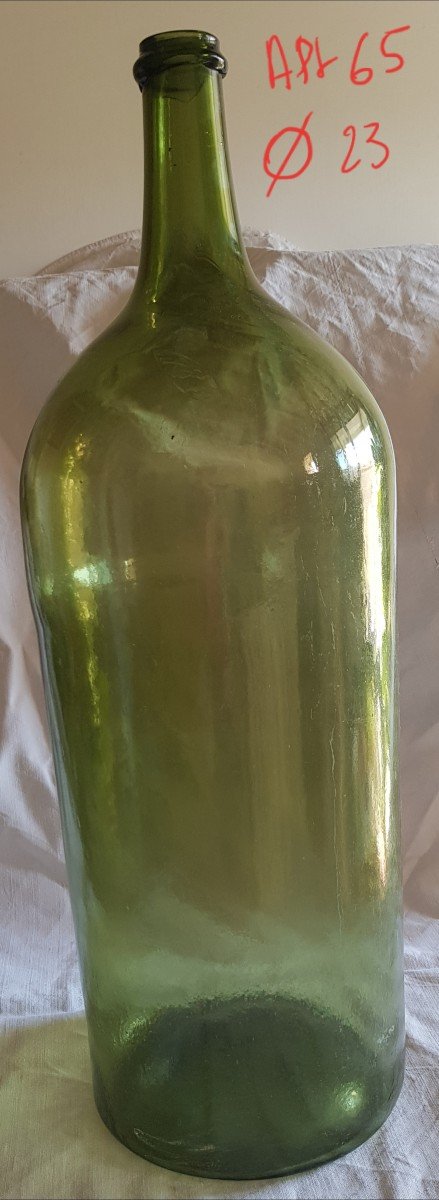 Lot Of 5 Large Old Bottles XIX S Blown Glass-photo-2