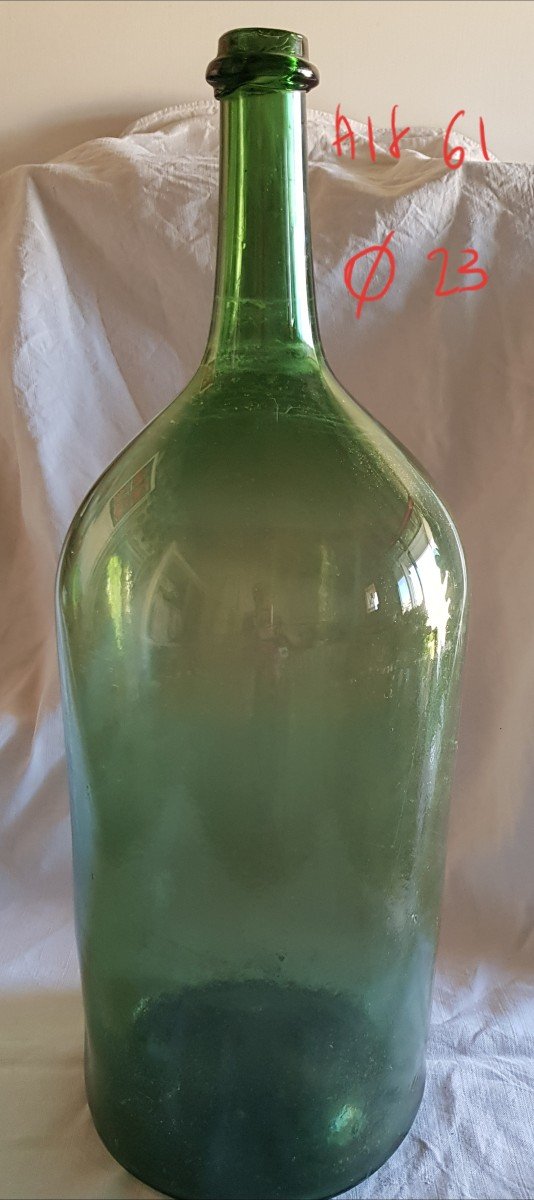 Lot Of 5 Large Old Bottles XIX S Blown Glass-photo-1