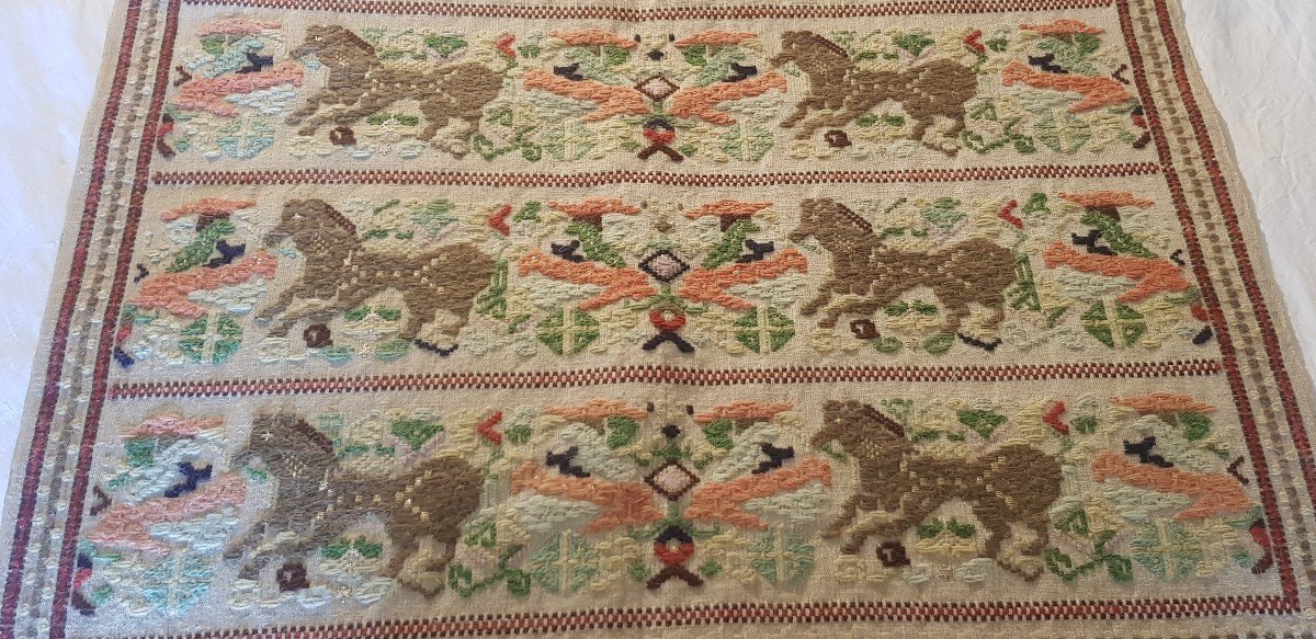 Antique Sardinian Tapestry Early XXs-photo-3