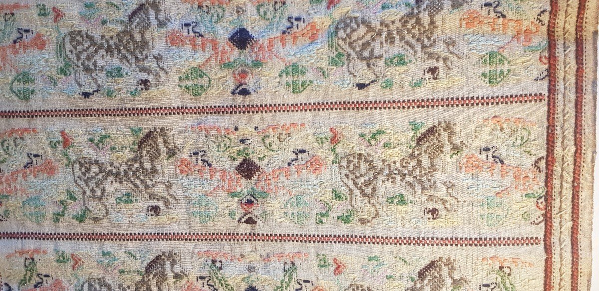 Antique Sardinian Tapestry Early XXs-photo-3