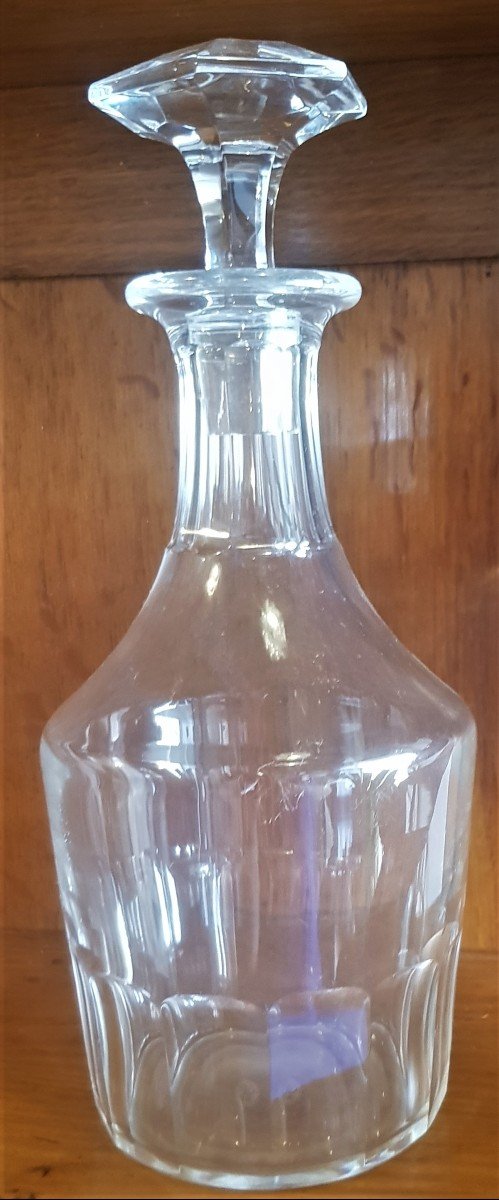 Carafe à Vin Ancienne Bouteille Baccarat Signée Modèle Caton H.26 Cm