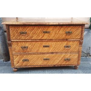  Commode Ancienne En Sapin Peint Faux Bois Mitteleurope Fin XIX S