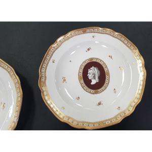 Assiette N.3 En Porcelaine De Vienne Fin XVIII S