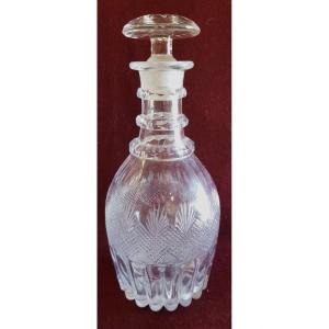 Beautiful 19th Century Bottle In Molded And Cut Crystal