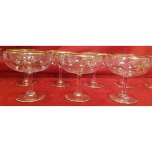 Series Of 9 Old Fruit Salad Cups Lobmeyr  Monogram Smn