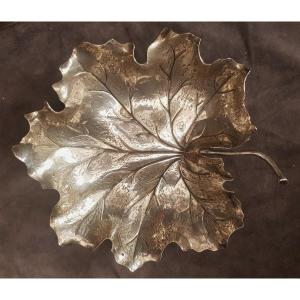 Gianmaria Buccellati Silver Bowl In The Shape Of A Plane Tree Leaf