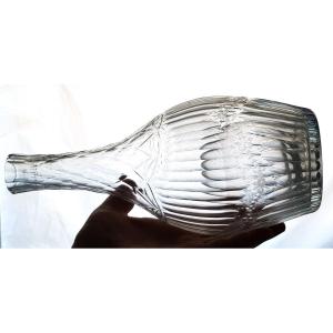 Extraordinary Old Trompe-l'oeil Bottle In Cut Crystal
