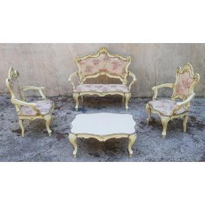 Miniature Living Room Louis XV Style Toy Furniture For Children In Plastic 1960s Canova Italy
